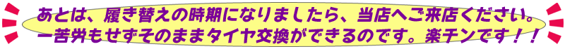 あとは履き替えの時期になりましたら当店へご来店いただくだけ!